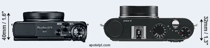 Compare G7X versus X1 top