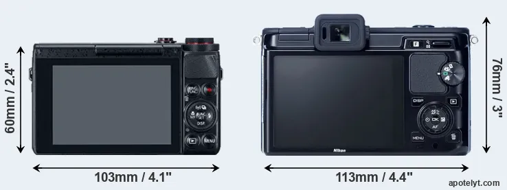 Comparison G7X or V1 rear