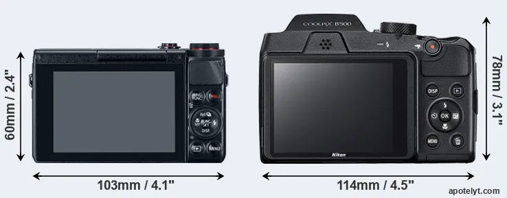 Comparison G7X or B500 rear