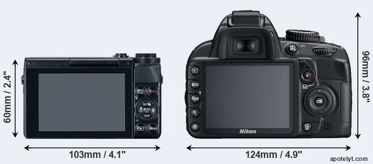 Comparison G7X or D3100 rear