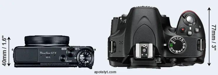 Compare G7X versus D3200 top