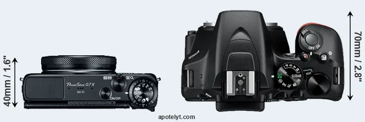 Compare G7X versus D3500 top
