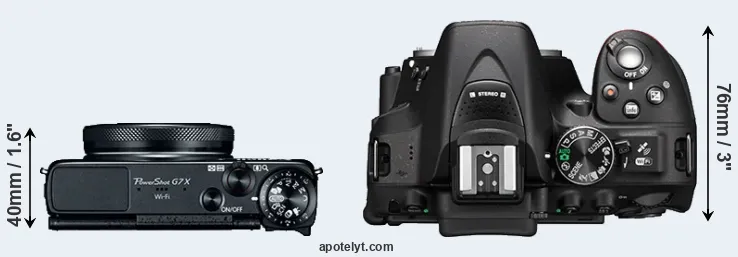 Compare G7X versus D5300 top