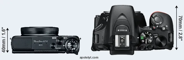 Compare G7X versus D5600 top