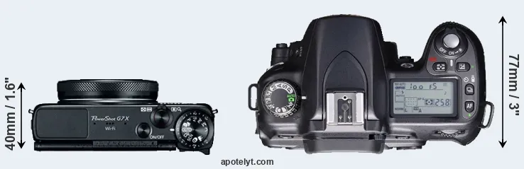 Compare G7X versus D80 top