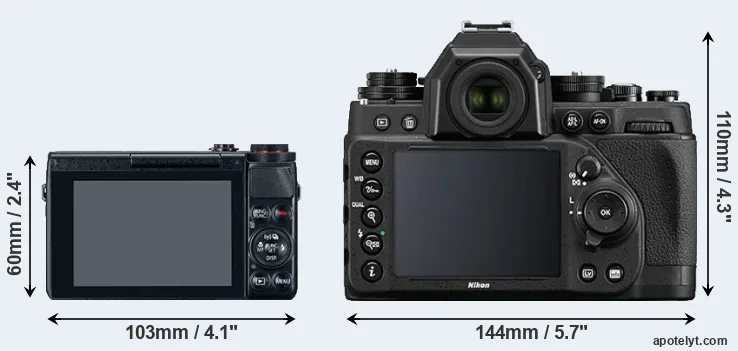 Comparison G7X or Df rear