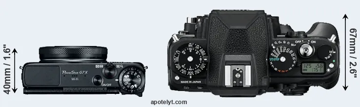 Compare G7X versus Df top