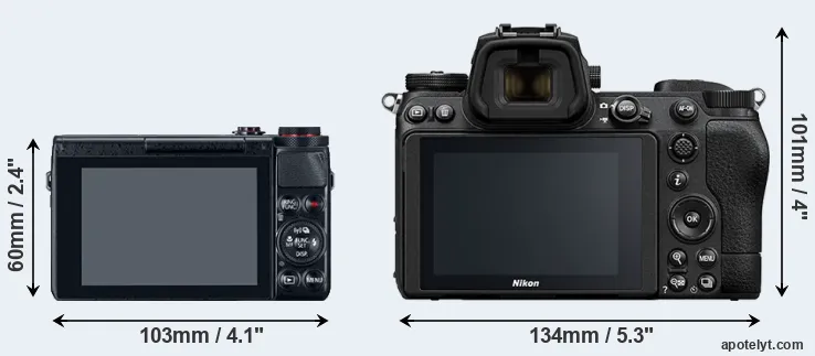 Comparison G7X or Z6 II rear