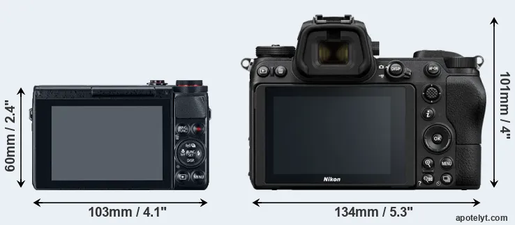 Comparison G7X or Z6 rear