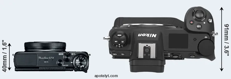 Compare G7X versus Z9 top