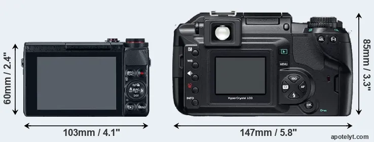 Comparison G7X or E-300 rear