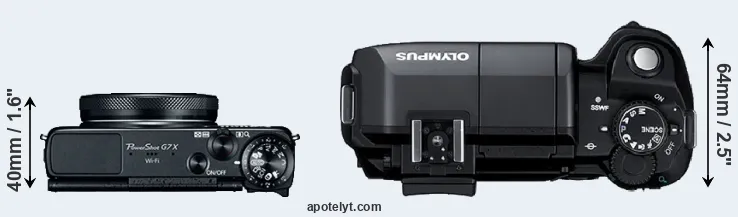 Compare G7X versus E-300 top