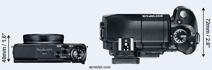 Compare G7X versus E-330 top