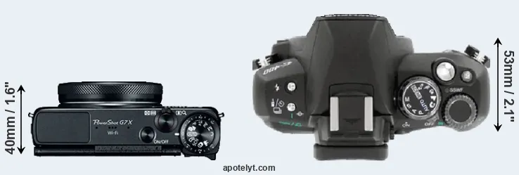 Compare G7X versus E-400 top
