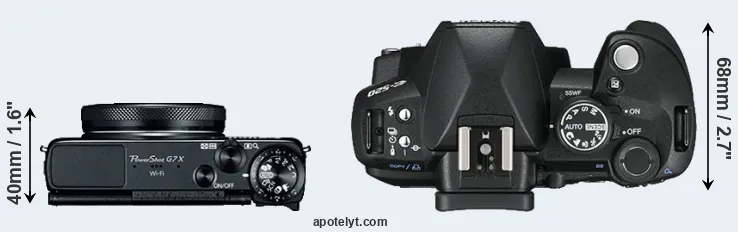 Compare G7X versus E-520 top