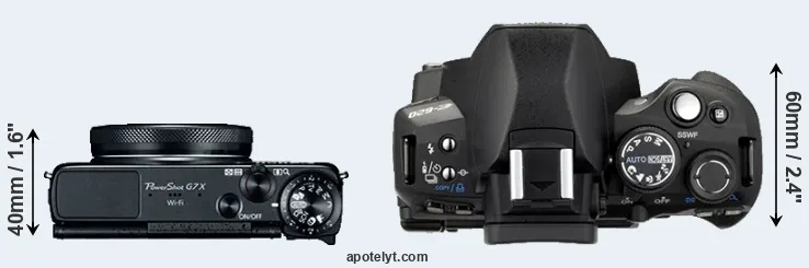 Compare G7X versus E-620 top