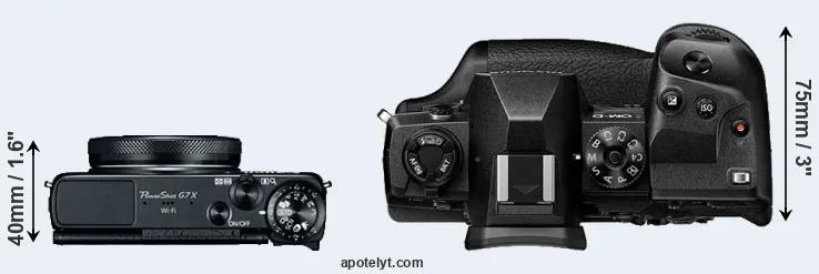 Compare G7X versus E-M1X top