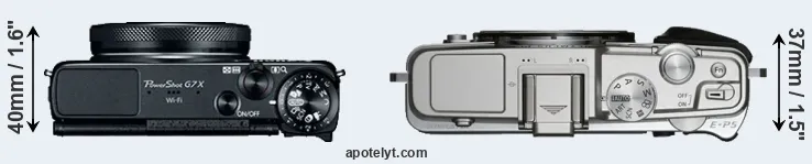 Compare G7X versus E-P5 top