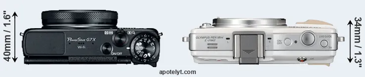Compare G7X versus E-PM2 top
