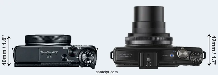 Compare G7X versus XZ-1 top