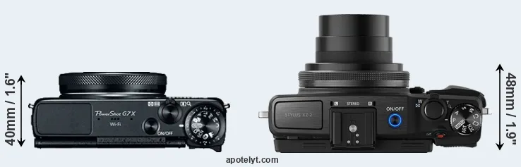 Compare G7X versus XZ-2 top