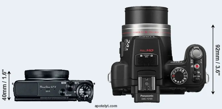Compare G7X versus FZ100 top