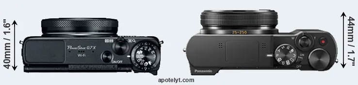 Compare G7X versus TZ100 top