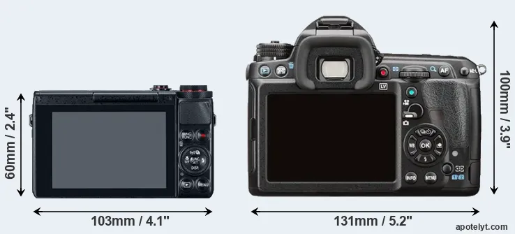 Comparison G7X or K-3 II rear