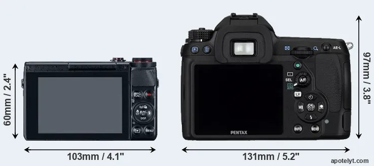 Comparison G7X or K-5 rear