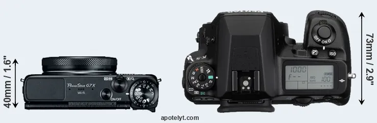Compare G7X versus K-5 top