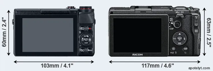 Comparison G7X or GR II rear
