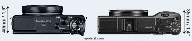 Compare G7X versus GR II top