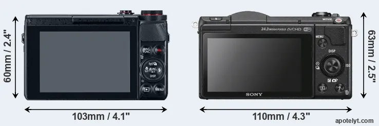 Comparison G7X or A5100 rear