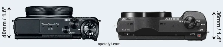 Compare G7X versus A5100 top