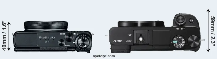 Compare G7X versus A6100 top
