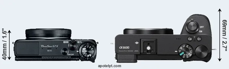Compare G7X versus A6600 top
