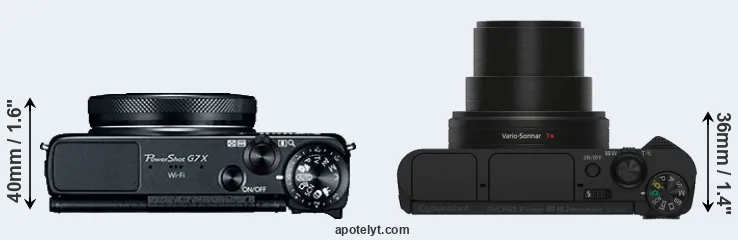 Compare G7X versus HX80 top