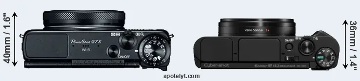 Compare G7X versus HX95 top