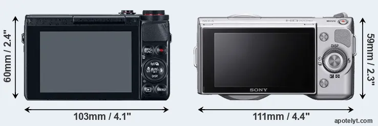 Comparison G7X or NEX-5 rear