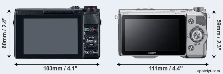 Comparison G7X or NEX-5T rear