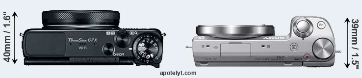 Compare G7X versus NEX-5T top