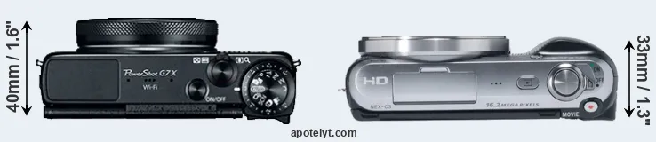 Compare G7X versus NEX-C3 top