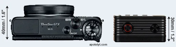 Compare G7X versus RX0 top