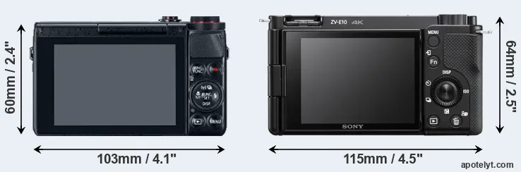 Comparison G7X or ZV-E10 rear