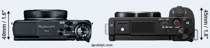 Compare G7X versus ZV-E10 top