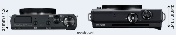 Compare G9X Mark II versus M200 top