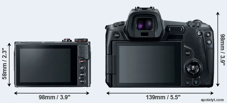 Comparison G9X Mark II or Canon R rear