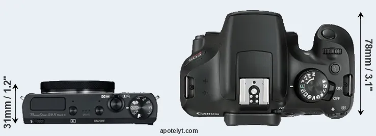 Compare G9X Mark II versus T6 top