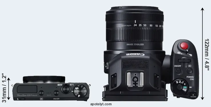 Compare G9X Mark II versus XC10 top