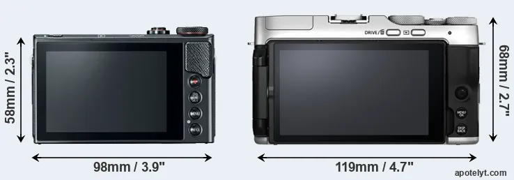 Comparison G9X Mark II or X-A7 rear